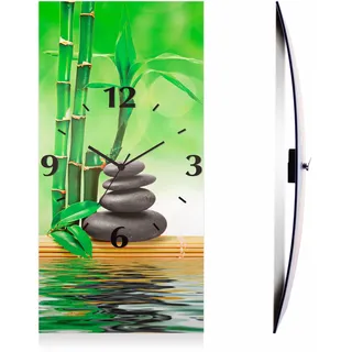 Artland Wanduhr »Spa Konzept Zen Basaltsteine« 3D Optik gebogen, mit Quarz- oder Funkuhrwerk, versch. Größen, grün