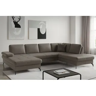 Wohnlandschaft SIT & MORE "Morris Jubi, Breite 300 cm", delphine, Sofas, B/H/T: 300cm x 83cm x 202cm, NaturLEDER, Ottomane rechts, Mit Armteilverstellung,mit Armteilverstellung, Wohnlandschaft, mit Armteilfunktion, optional mit Bettfunktion, B:300cm H:83cm T:202cm