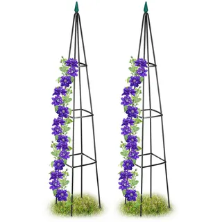 Relaxdays Obelisk Rankhilfe 190 x 35 x 35 cm Schwarz