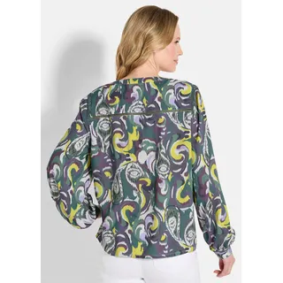 GOLDNER Kurzarmbluse »Luftige Bluse mit weiten Ärmeln«, grün