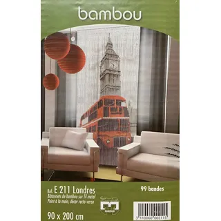 Türvorhang Fliegen Design Deko Insekten neu Bambus London Fenster Maße 90x200cm