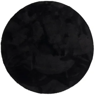 Snapstyle Super Soft Hochflorteppich Livorno Rund , Schwarz , Textil , 200x200 cm , Teppiche und Böden, Teppiche, Hochflorteppiche & Shaggys