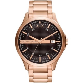 Giorgio Armani Armani Exchange Herrenuhr 3-Zeiger-Werk Datum Edelstahl roségoldfarben, AX2449