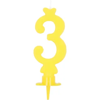 Geburtstagskerze gelb Nr. 3