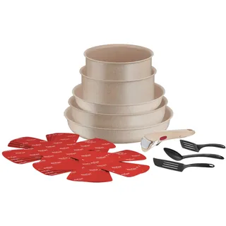 Tefal Ingenio Delight Topf-Set 17-tlg. 5 x Kochtopf + 4 x Bratpfanne + 2 x Stielkasserolle + 2 x Dämpfeinsatz + 4 x Deckel