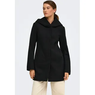 Langjacke ONLY "ONLBLAKE HOOD COAT CC OTW", Damen, Gr. M, schwarz, Web, Obermaterial: 100% Polyester, unifarben, Po-bedeckend, Jacken Langjacke, Kunstfaser, Eingrifftaschen, Topseller
