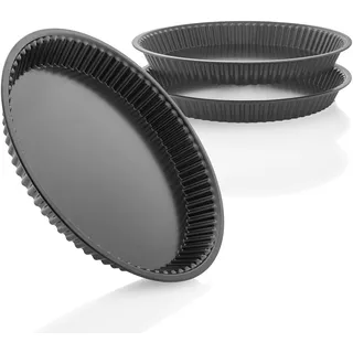 Grizzly 3er Set Tortenbodenform mit Wellenrand, Ø 30 cm, antihaftbeschichtet, Quicheform Set, für Pies, Obstkuchen, Tarte und Quiche