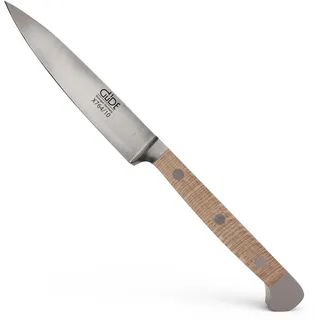 GÜDE Solingen - Spickmesser geschmiedet, 10 cm, Platanenholz, ALPHA PLATANE, Office Messer, Doppelkropf, Handmade Germany