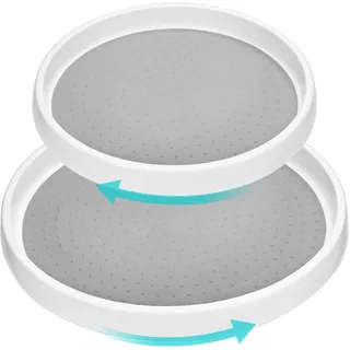 MumdoYAL 2 Stück Drehbare Gewürzregale mit Drehteller Organizer, Rutschfest und Stabil, geeignet für Kühlschrank, Küche, Badezimmer, Kommode, Gewürzregal und vieles mehr (25cm & 30cm)