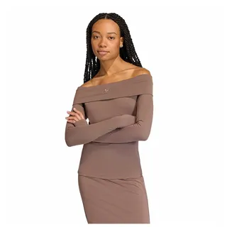 Adidas Originals Off-shoulder Langarm-t-shirt - Earth Strata - XS