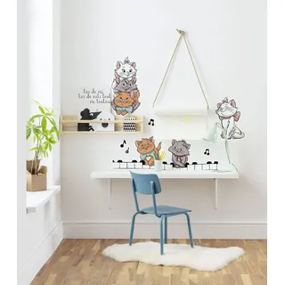 KOMAR Wandtattoo Aristocats Kittens - 50 x 70 cm (Breite x Höhe) - 7 Teile - Marie, Duchesse, Toulouse, Deco-Sticker, Wandaufkleber, Wandsticker, Kinderzimmer - 14106h