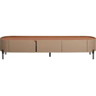 Kare Design Lowboard Tango, beige/orange, Lederoptik, mit DREI Schubladen, 200x41 cm, Stauraum, textilbeschichtet, robuste Aufbewahrungsmöglichkeit, Wohnzimmer