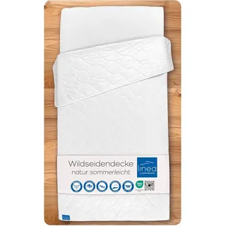 LINEA böhmerwald Natur Bettdecke, 100% Wildseide, Weiß, 155 x 220 cm