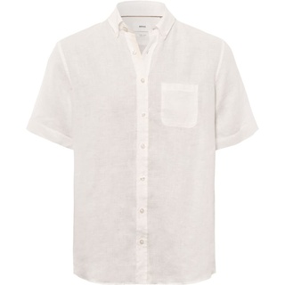 BRAX Herren Style Dan U Linen Garment DYE Herrenhemd aus sommerlichem Leinen mit Button Down Kragen Hemd, White, XXL