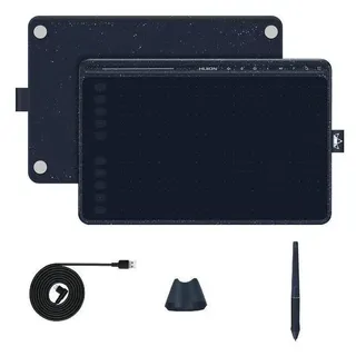 Huion Hs611 Grafiktablett - Black / Coral Red / Starry Blue