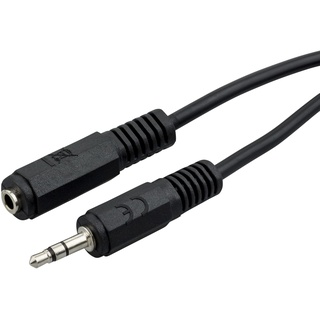 ecabo 10023 Stereo Audio Klinken-Verlängerung 3,5mm Klinken Stecker auf 3,5mm Klinken Buchse – AUX-Kabel – Verlängerungskabel – für Autoradios, MP3-Player, Receiver, Computer, Laptops, 3,00m, schwarz