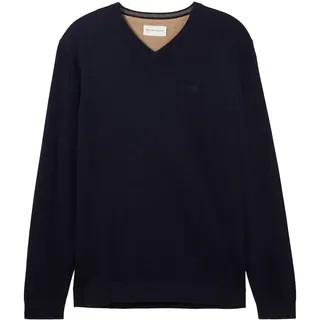 Tom Tailor V-Ausschnitt-Pullover Blau M