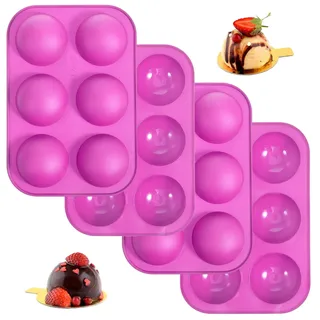 Classicseali 4 Stück Silikonform Halbkugel, Silikonform Kugel, Pralinenform Silikon für Amerikaner Backform, Silikonforms Rund zur Herstellung von Kuppel,Schokolade,Mousse,Kuchen,Gelee