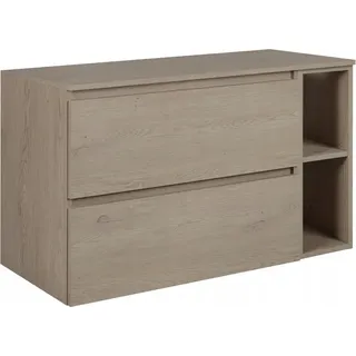 RODAN | Waschbeckunterschrank 100 CM - Eiche Dunkel - Badmöbel, Badezimmerschränk, Badezimmermöbel, Bücherregal, Regal, Waschtischunterschrank - Dunkelbraun