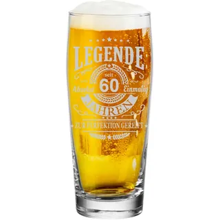 LUXENTU Willi Becher mit Gravur, Legende 60. Jahren, 0,5 l | Personalisiertes Bierglas, Geschenk zum Geburtstag für Bierliebhaber, Spülmaschinengeeignet