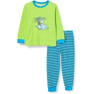 Playshoes Unisex Kinder Frottee Schlafanzug Zweiteilig Pyjama-Set, Dino,110