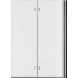 SCHÖNER WOHNEN-Kollektion Badewannenaufsatz ELARA 2-teilig, Klar Hell, Chrom, 100x140 cm - Silber