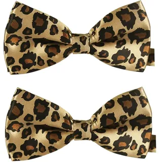 FSSTUD 2 Stück verstellbare Leopardenmuster Fliege für Herren, 12 x 6 cm, formelle Business-Fliege, Hochzeit, Party