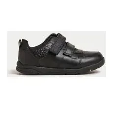 Boys M&S Collection Kids' Leather School Shoes (8 Small - 2 Large) - Black, Black - 1 L-NAR