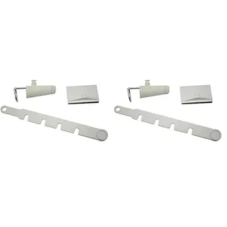 Gardinia Feststeller für Kippfenster, Mit Klemmträger, Bügel und Grundplatte, Montage zum Kleben ohne Bohren, Kunststoff, Weiß, 10 x 4 x 1 cm (Packung mit 2)