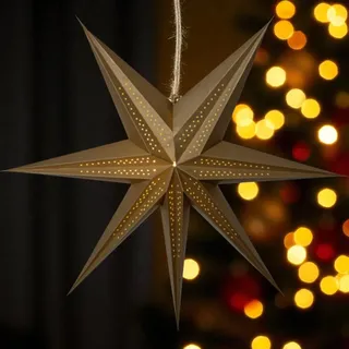 Papier-Weihnachtsstern gold - 60x60 cm - Schöne Weihnachtsdeko - Gold
