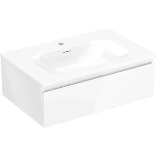 Mexen Orio Badezimmerschrank 70 cm mit Waschbecken Vela, 1 Schublade, weiß glänzend - 91A10-07023-1-BF00-W23M00 - Weiß