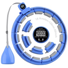 Smart Hoop Reifen Erwachsene und Anfänger, Hullahub Reifen zum Abnehmen,Smart Hoop Leise XXL 128CM,Fitness Hoop mit Gewicht, Zähler und Noppen