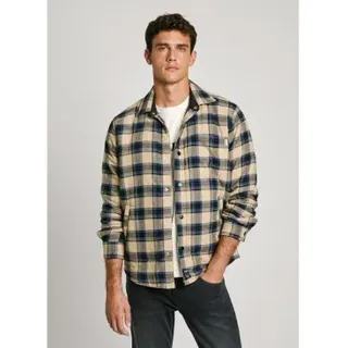 Pepe Jeans für Herren. PM308810 Steeve Überhemd navy, gelb (M), Lässig, Baumwolle, Langarm, Nachhaltig, Marine