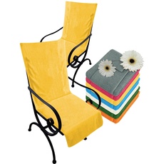 Dyckhoff Doppelpack Schonbezüge für Gartenstuhl & Gartenliege 277.297, Gartenstuhl (60 x 130 cm), gelb