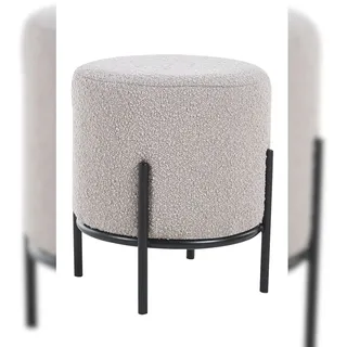SalesFever Polsterhocker Bouclé 35 x 38 x 35 cm Grau/Schwarz