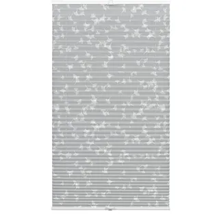 GARDINIA Plissee »Dekor Ginkgo Oesyter Mushroom« blickdicht ohne Bohren verspannt Klemmträger mit Feststellschraube, Plissee Concept Trägern zum Klemmen, grau