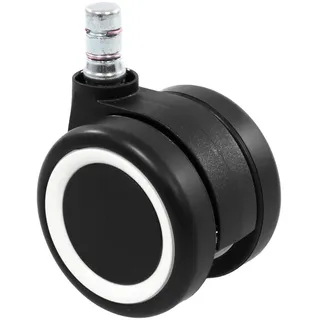 Mid.you Drehstuhlrolle , Schwarz, Weiß , Metall, Kunststoff , 5-teilig , 5x8.7x6 cm , Büromöbel, Bürostühle, Bürostuhl-Ersatzteile & Bodenschutzmatten