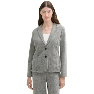 TOM TAILOR Damen Bouclé Blazer mit Taschen, 36596 - Grey Heringbone Boucle, M