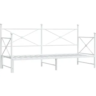 vidaXL Tagesbett Ausziehbar ohne Matratze Weiß 90x190 cm Stahl - Weiß