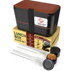 Bild Bento Lunchbox verschachtelbar 1500 ml All-in-One, Bento Box Erwachsene, Mahlzeit Prep Container für Männer