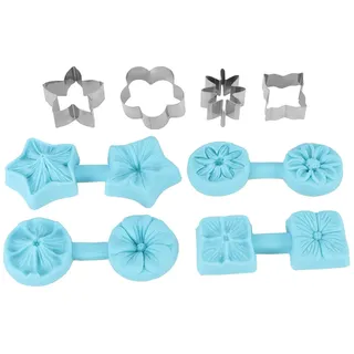 Schokoladenformen, 4 Sätze Blumen Silikon Candy Tablett mit 4 Cutter Hortensien Kirsche Gänseblümchen Petunia Form Backformen für Geburtstage Baby Duschen Hochzeiten
