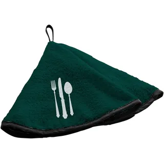 Douceur d'Intérieur, Handtuch, rund, Durchmesser 60 cm, Smaragd, Frottee, Bestickt