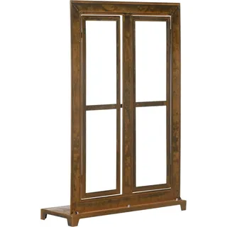 Eisenfenster Edelrost Sprossenfenster 55X80Cm Mit Schwelle & Riegel, Rustikal-Braun, Gartendeko