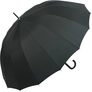 iX-brella Stockschirm 16teilig full-fiber mit Automatik - super stabil schwarz - 105cm
