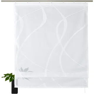 Raffrollo OTTO HOME "Cellino" Gr. 1, weiß, B:45cm H:140cm, Jacquard, Obermaterial: 100% Polyester, Raffrollos, Raffrollo, Transparent, klassisch gewirkte Netzoptik, Polyester, Wellen