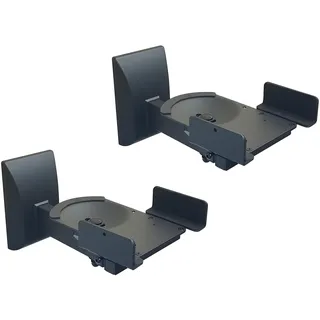 Relaxdays Lautsprecher Wandhalterung, 2 Stück, schwenkbar , schwarz , Metall , 28x14x23 cm , Wohnzimmer, TV Möbel