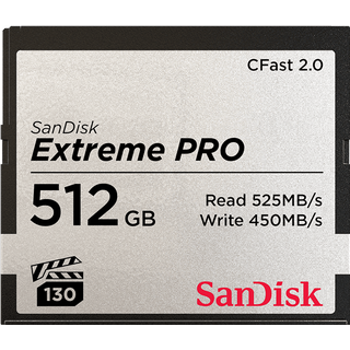 SanDisk Extreme PRO R525/W450 CFast 2.0 CompactFlash Card 512GB (SDCFSP-512G-G46D)