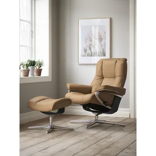 Stressless® »Mayfair« Set, Relaxsessel mit Hocker, mit Hocker, mit Cross Base, Größe S, M & L, Holzakzent Schwarz braun