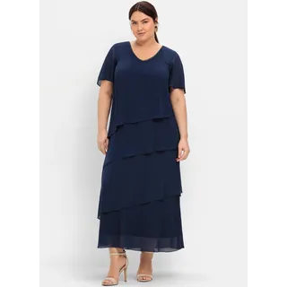 sheego Etuikleid Cocktailkleid Blau 48