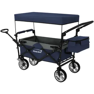 Hauki Bollerwagen faltbar Blau/Grau